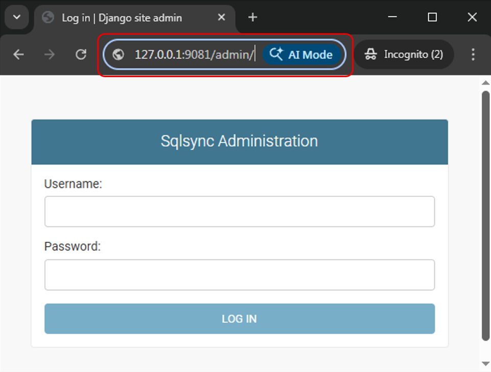 sqlsync-administration-login