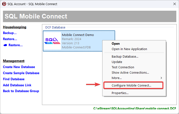configure mobile connect