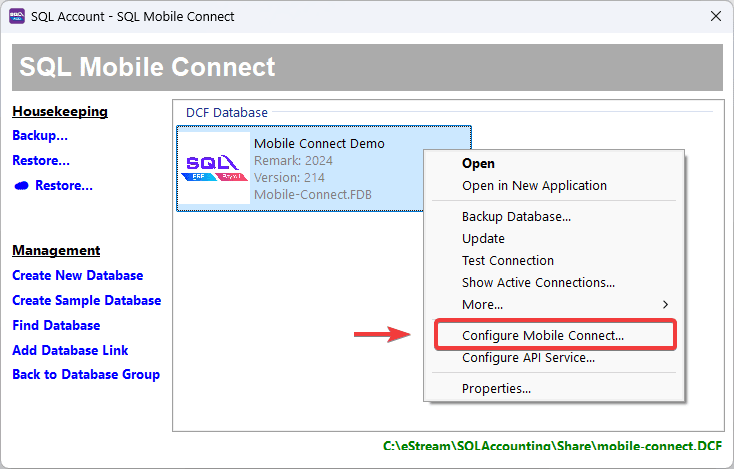 configure mobile connect