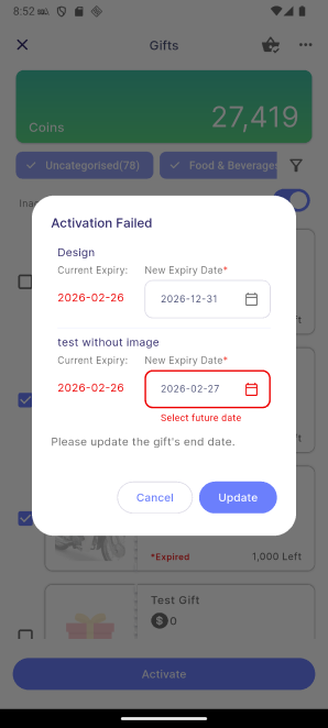 activate expired gift