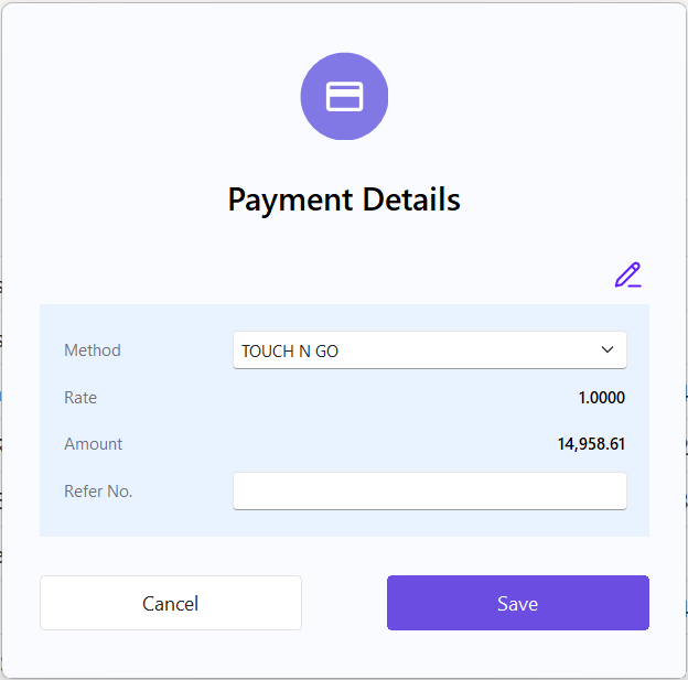 Edit payment details