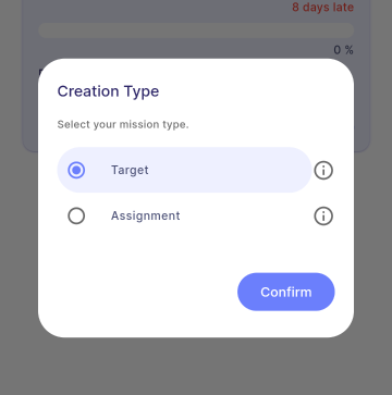 Creation Pop Up Dialog