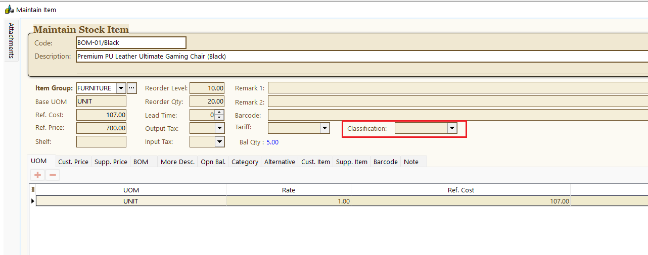 maintain-stock-classification