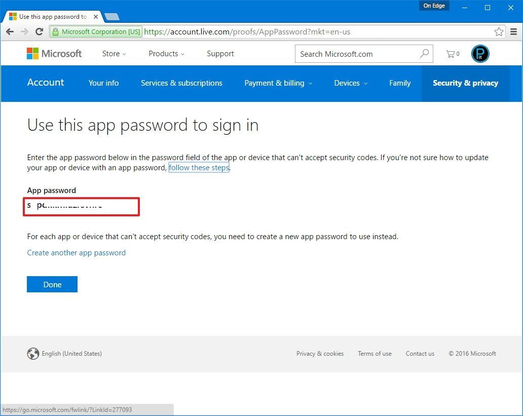 microsoft-app-password