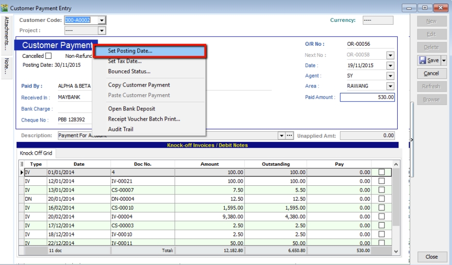 pdc-set-posting-date