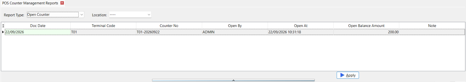 Print Counter Management Report Counter Log