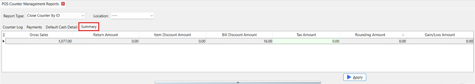 Print Counter Management Report - by ID Summary