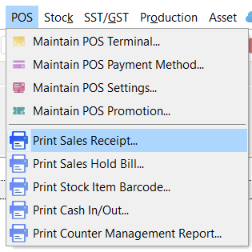 Print Sales Receipt