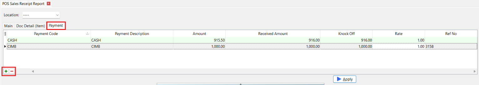 Print Sales Receipt Payment