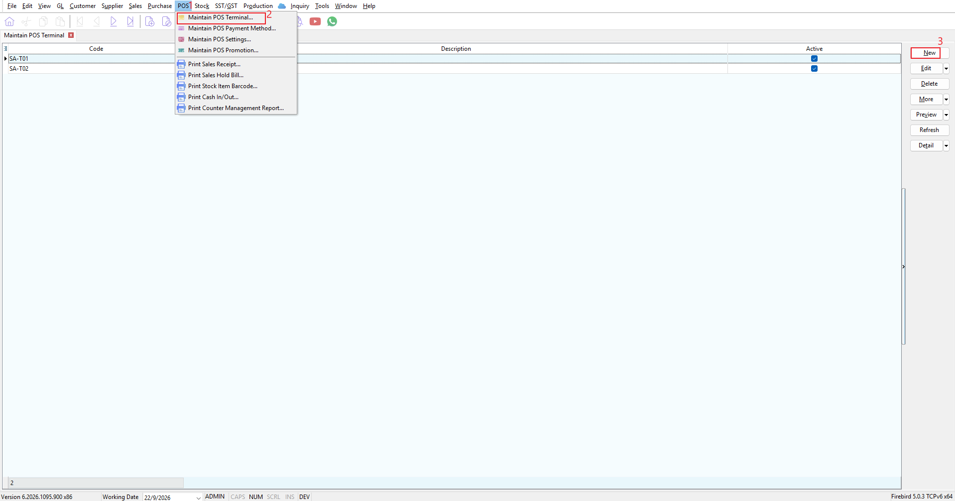 Open Maintain POS Terminal
