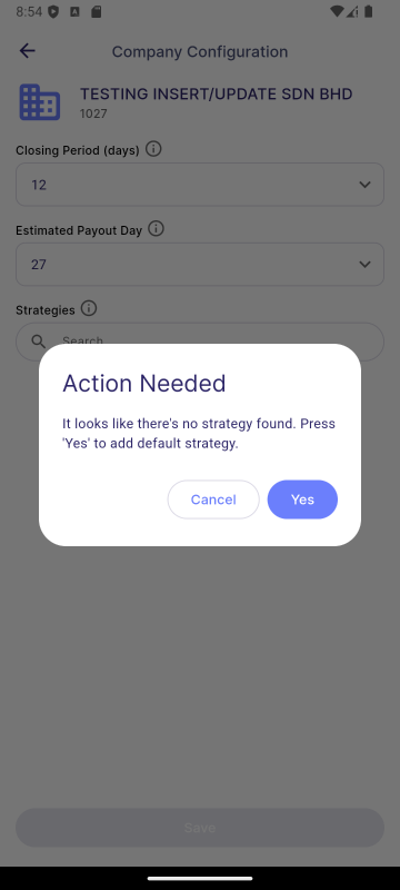 Predefined Strategy-Add