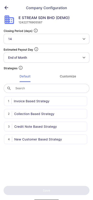 Predefined Strategy