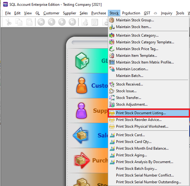 print-stock-document-listing