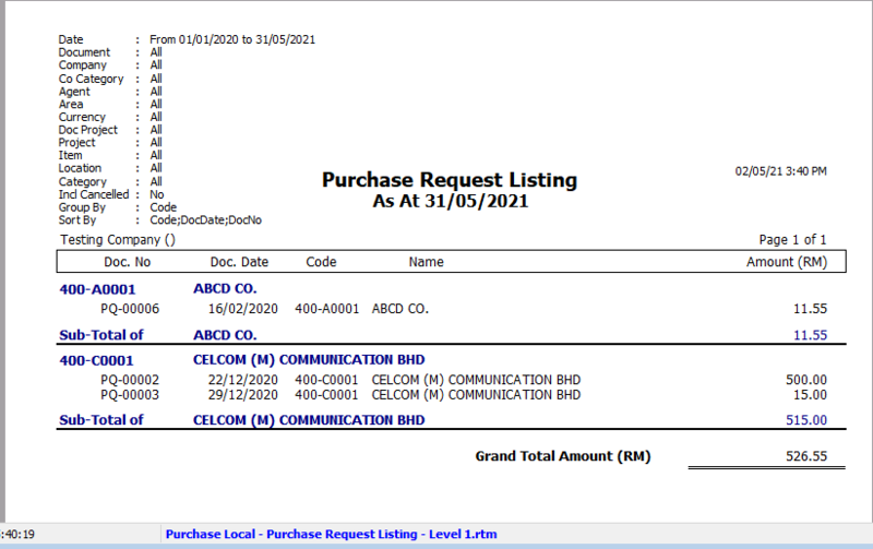 purchase-document-listing-group-sort-by-report
