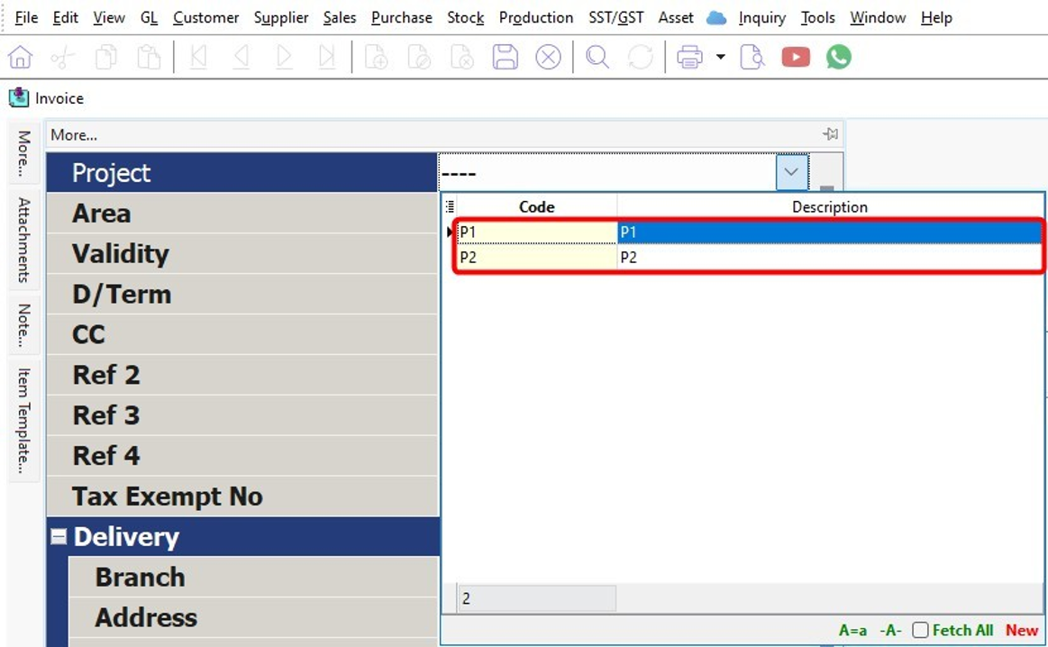 result-multiple-project-codes