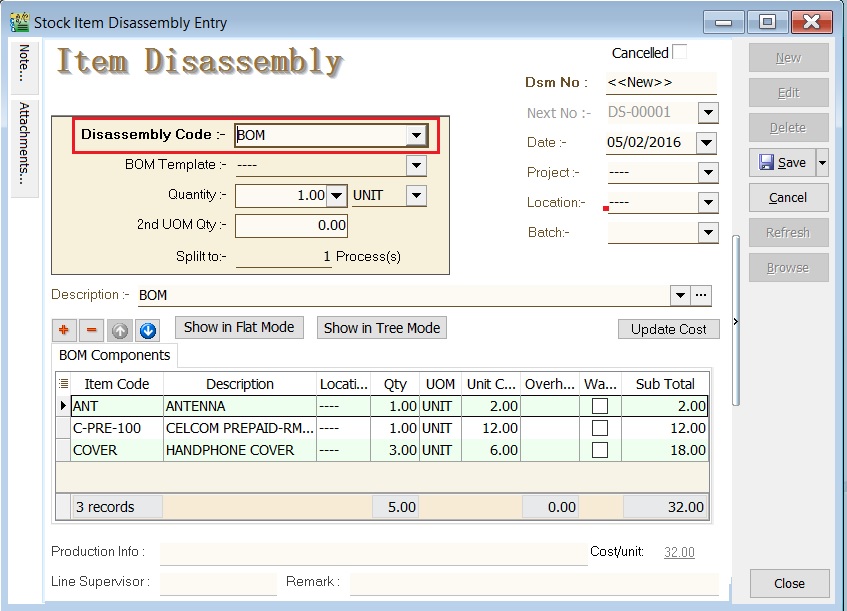 select-disassembly-code