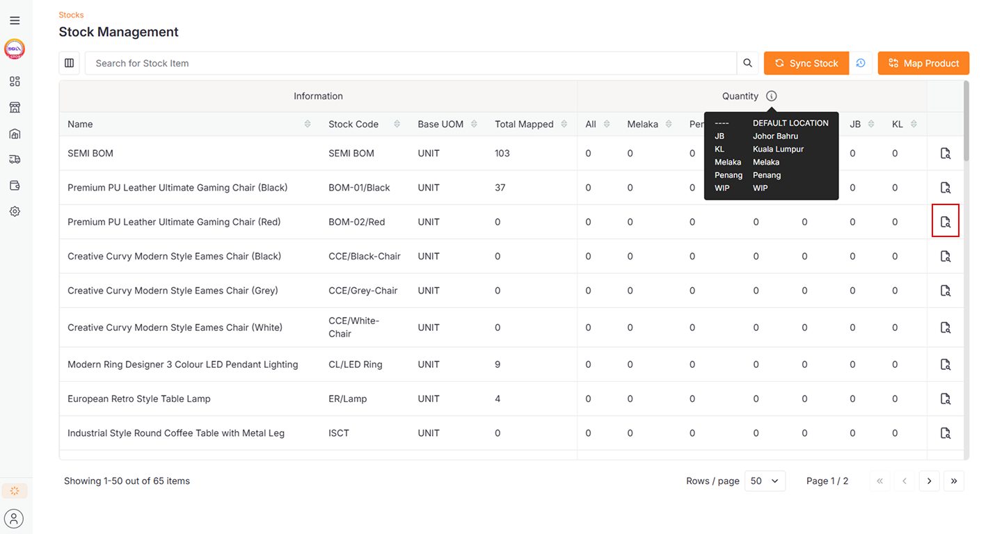 single-stock-item-map