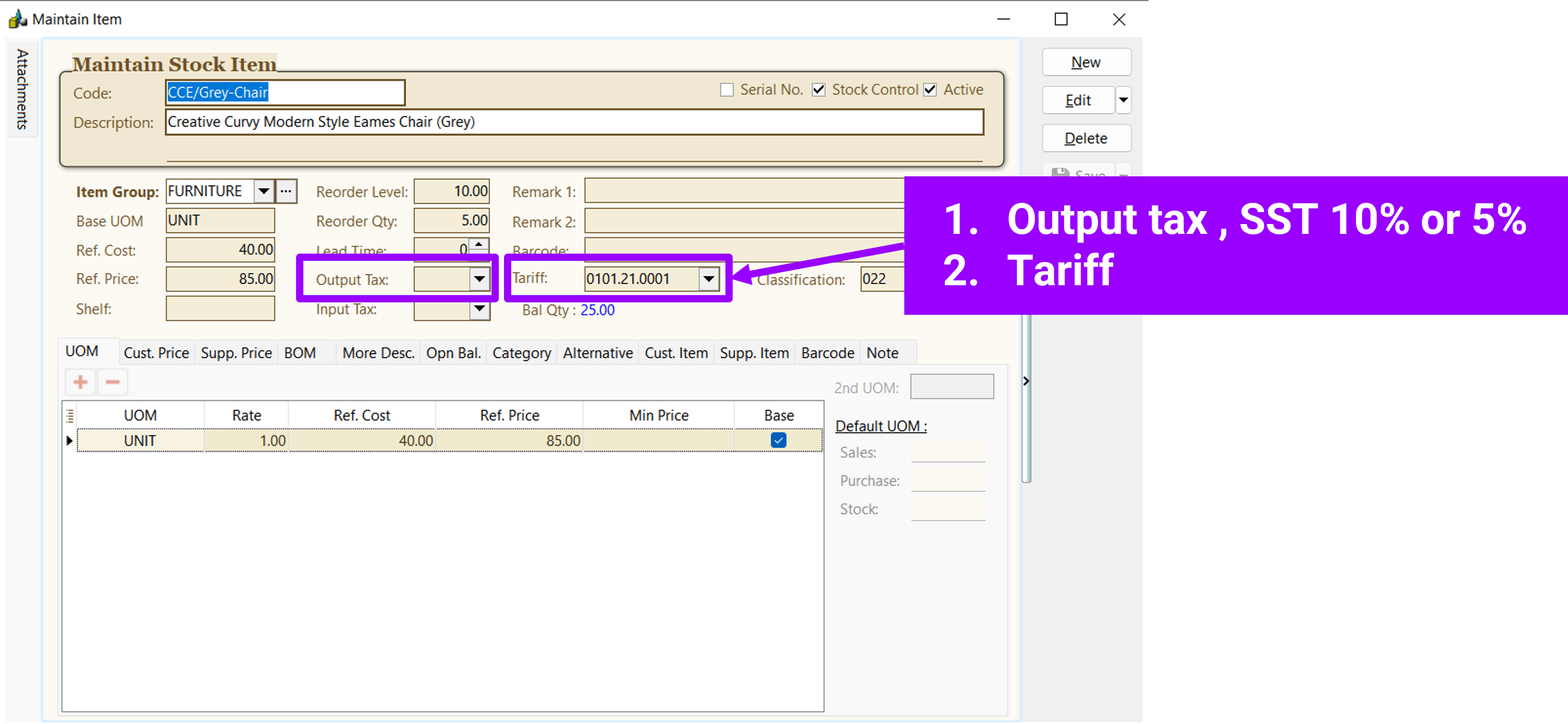 des-sst-quick-setup-for-tariff-code-2
