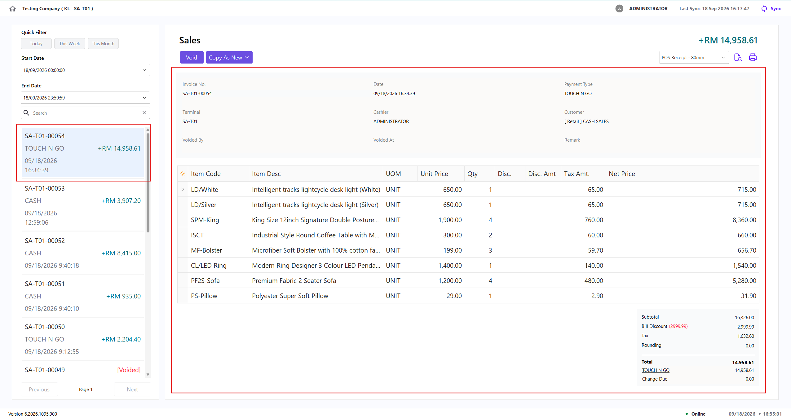Transaction selection